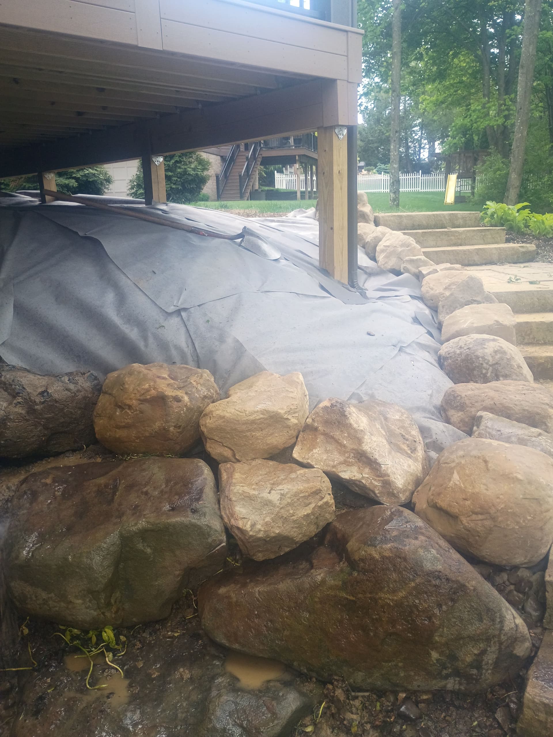 Gallery photos for Lampus Cabin Rock Path and Full Backyard Hardscape Install in Progress: Image #3