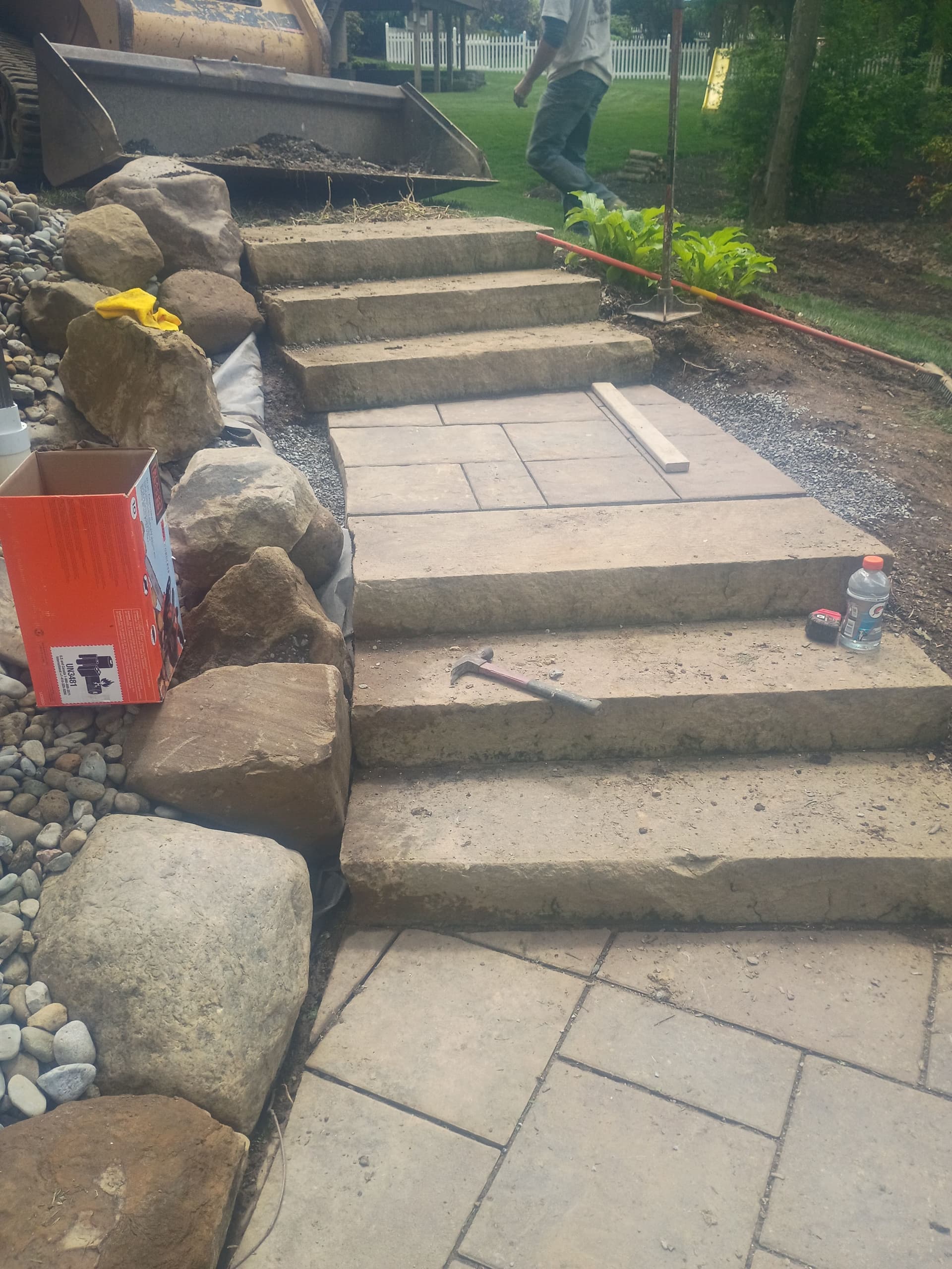 Gallery photos for Lampus Cabin Rock Path and Full Backyard Hardscape Install in Progress: Image #4