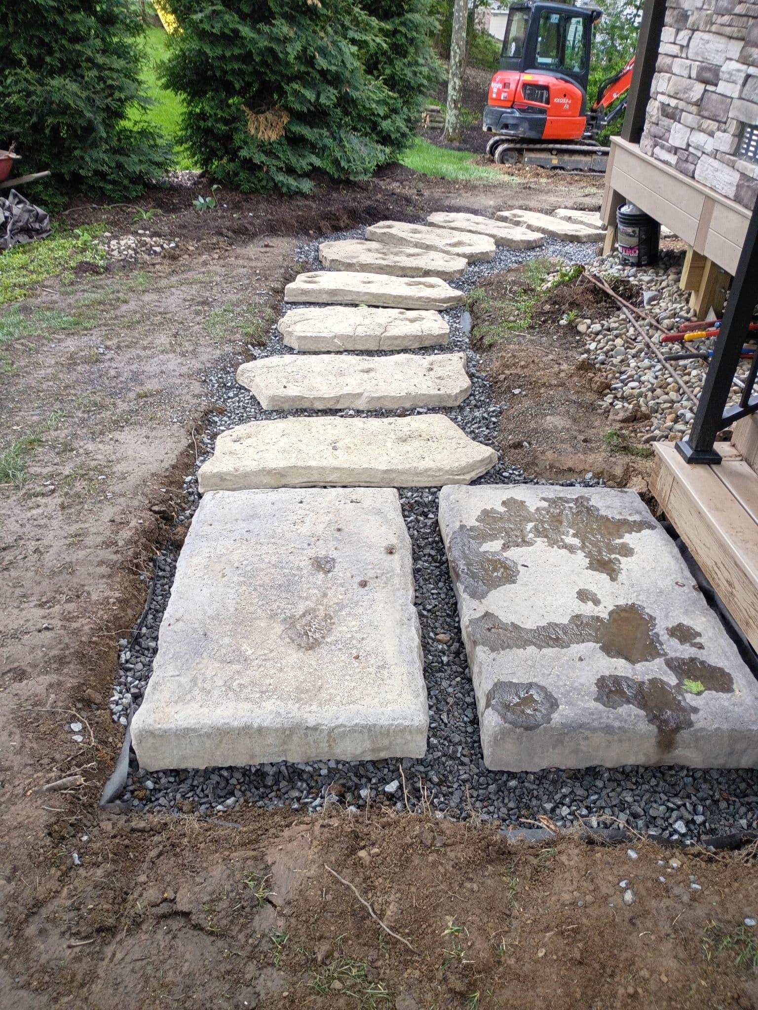 Gallery photos for Lampus Cabin Rock Path and Full Backyard Hardscape Install in Progress: Image #8