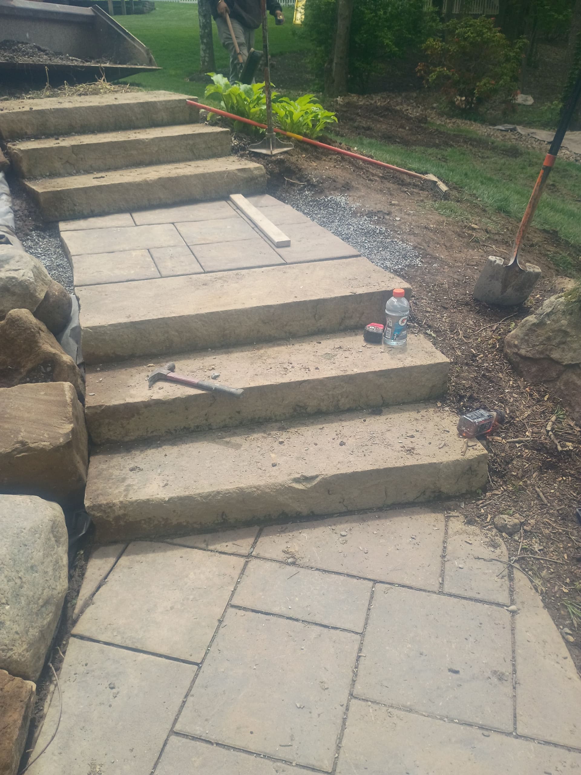 Gallery photos for Lampus Cabin Rock Path and Full Backyard Hardscape Install in Progress: Image #5