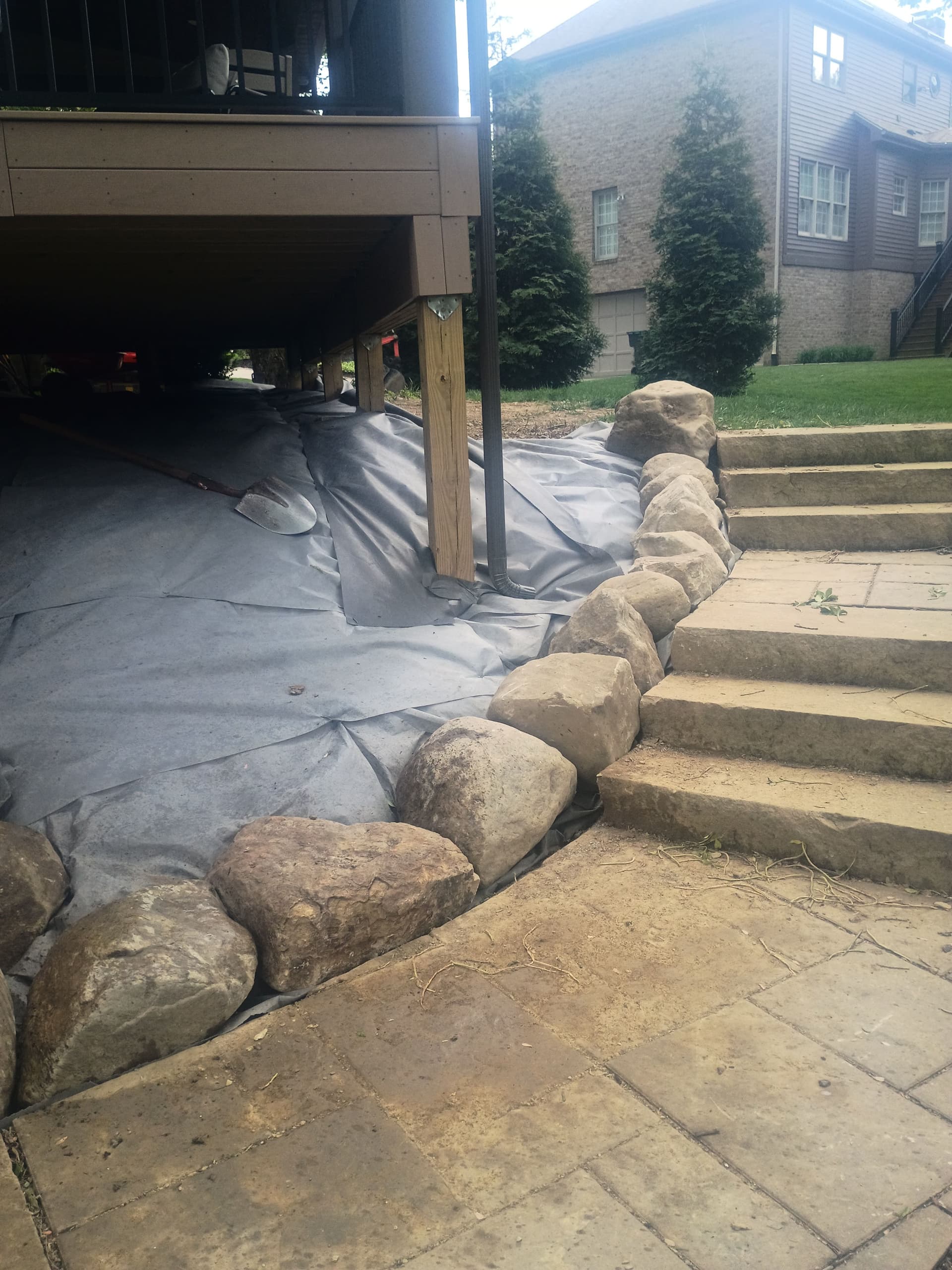 Gallery photos for Lampus Cabin Rock Path and Full Backyard Hardscape Install in Progress: Image #2