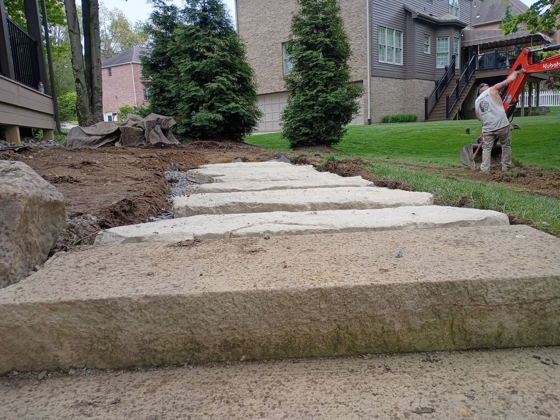 Gallery photos for Lampus Cabin Rock Path and Full Backyard Hardscape Install in Progress: Image #9